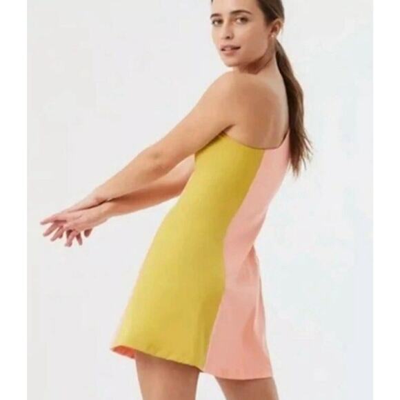 Outdoor Voices Womens One Shoulder Dress Size Medium Color Block Pickleball - Picture 3 of 10